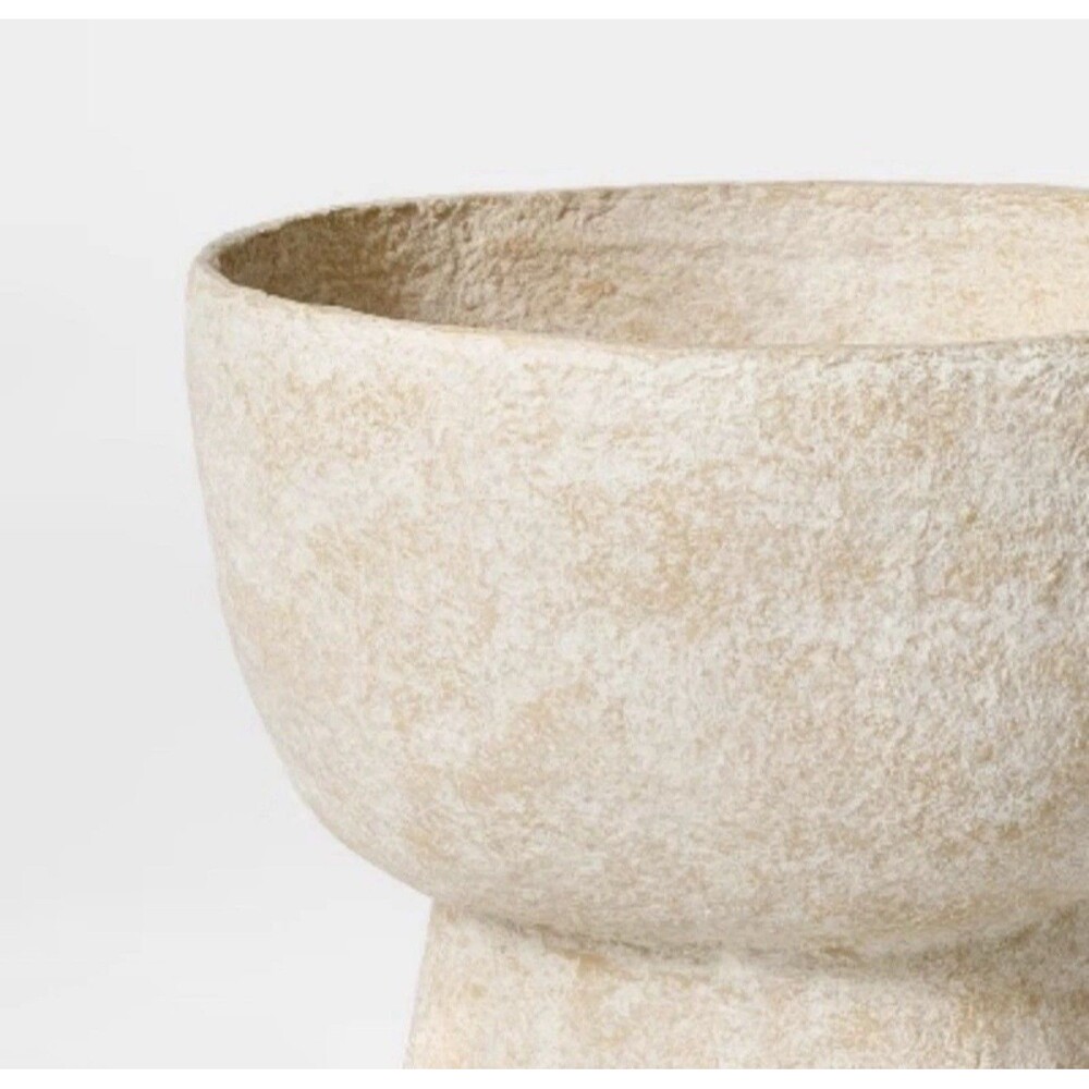 10" Pedestal Paper Mache Bowl - Threshold designed with Studio McGee NEW - Picture 3 of 4